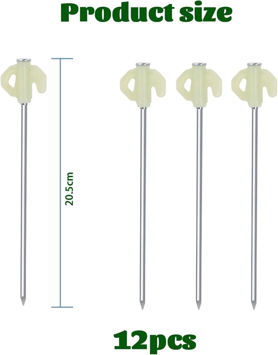 Tentharingen 14pcs 21cm - Stalen tentpinnen - Geschikt voor harde grond - Ideaal voor kamperen - ShopVlot
