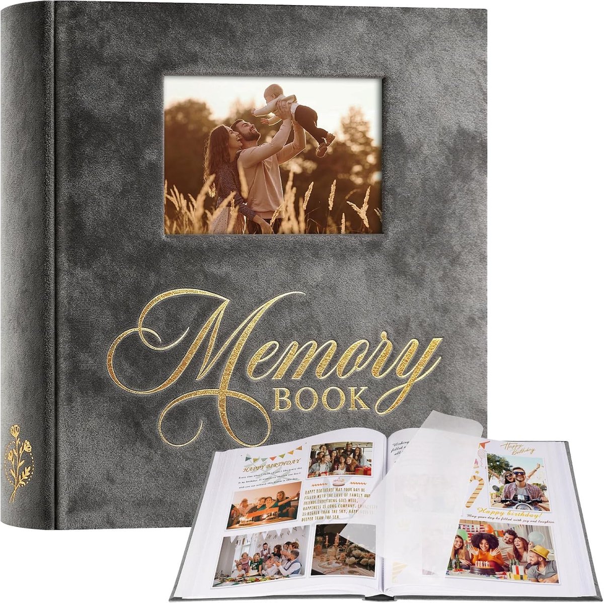 Ywlake Zelfklevend Fotoalbum, Fluweelvenster Ontwerp Plakboek Fotoalbum, Doe Het Zelf Scrapbook Zuurvrij Fotoboek met - ShopVlot