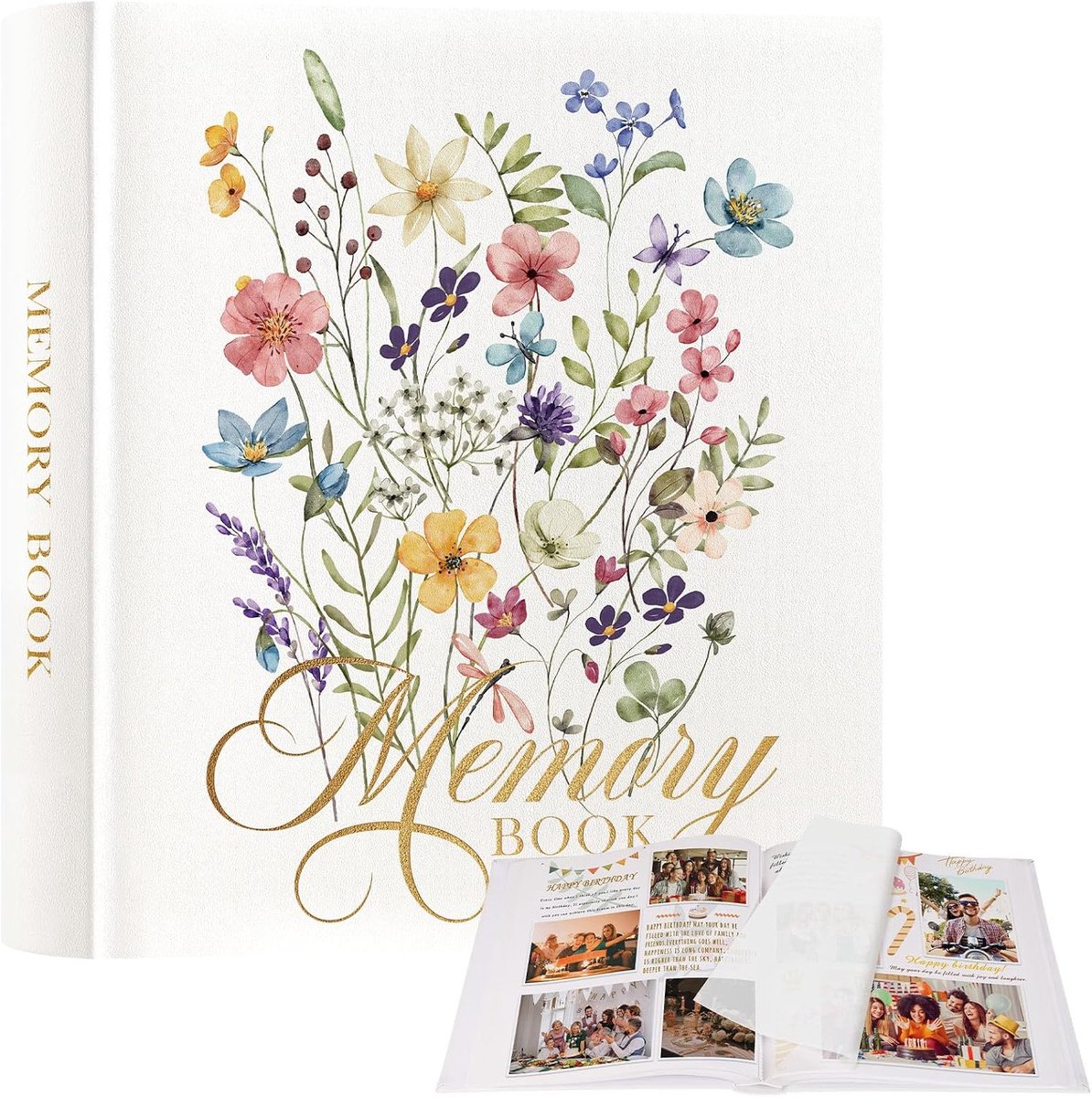Ywlake Zelfklevend Fotoalbum, Wilde Leer Omslag Plakboek Fotoalbum, Doe Het Zelf Scrapbook Zuurvrij Fotoboek met 100 - ShopVlot