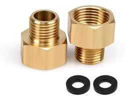 LPG Gas Adapter 3/8 Inch IG to 1/4 Inch AG Left Brass Gas Hose Connector Gas Adapter 3/8 to 1/4 for Camping Cooker - ShopVlot