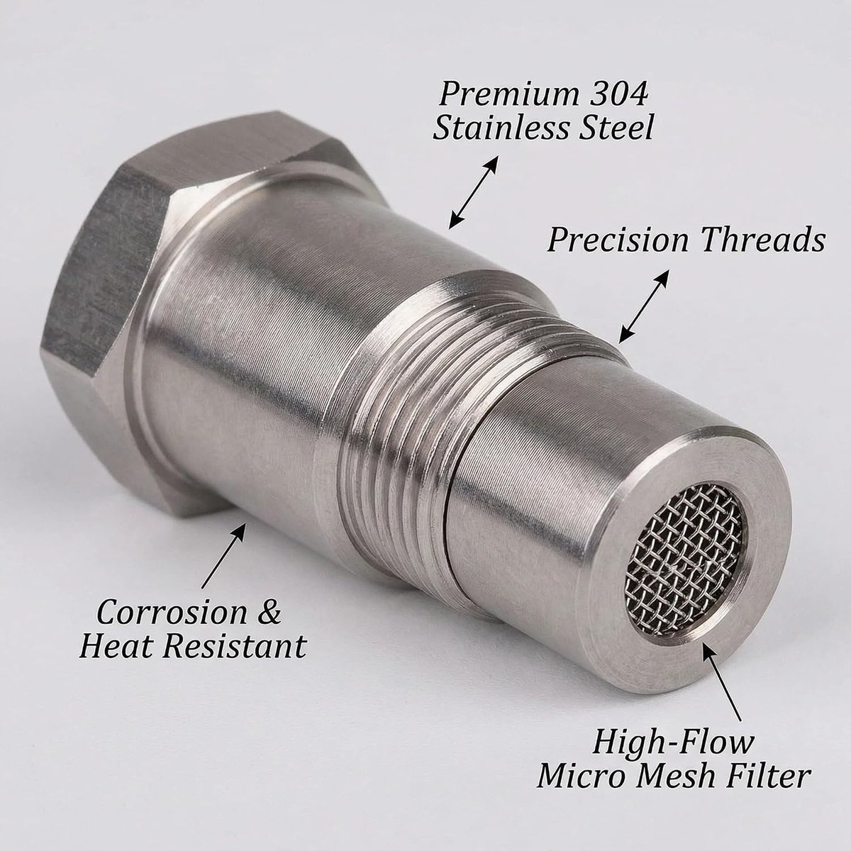 Universal Car Oxygen Sensor M18 x 1.5 Stainless Steel Oxygen Sensor Filter Adapter Extension O2 Sensor Adapter for - ShopVlot