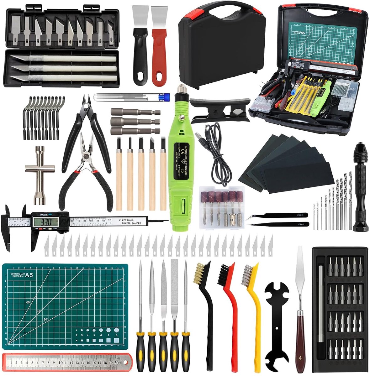 158-Piece 3D Printer Accessories Set, 3D Printer Tool Set with Nozzle Cleaning Kit, Deburring Tools, Digital Caliper - ShopVlot