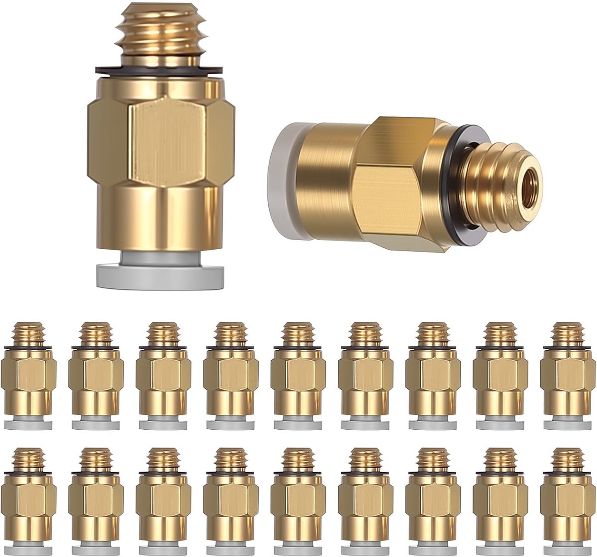 20pcs PC4-M6 PTFE Hose Connector, 1.75mm Filament Connector, Push-to-Connect Plug, Push Fit Pneumatic Coupling for - ShopVlot