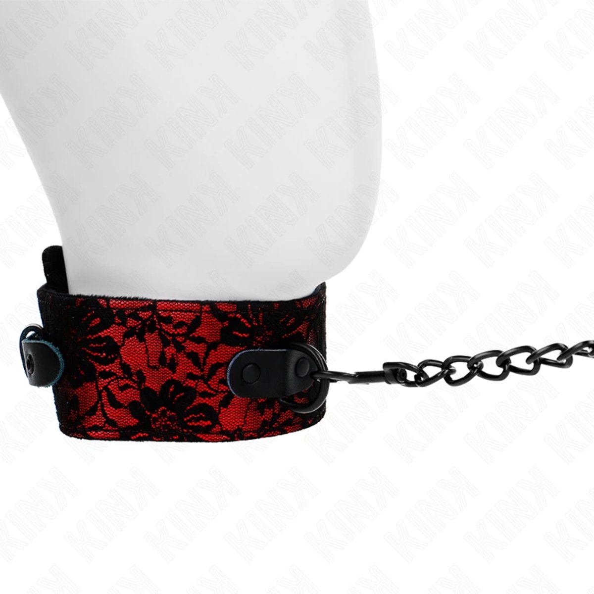 Kanten Halsband met Leren Riem