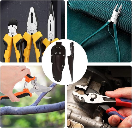 SnelShoppen - Universele Sheath voor Tuinscharen, Leer, Bruin, Met Versterkte Rivetten, Ideaal voor Tuin, Buitenwerk, Scharen en Werkmessen van Snelshoppen — afbeelding 4