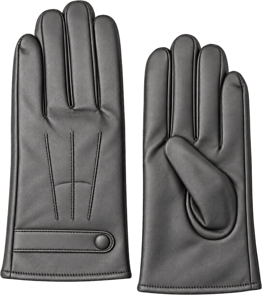 MoodLux Winterhandschoenen Kunstleer met Fleece - Touchscreen - Winddicht & Waterafstotend - One Size - Voor Kleine Handen - Unisex - Grijs