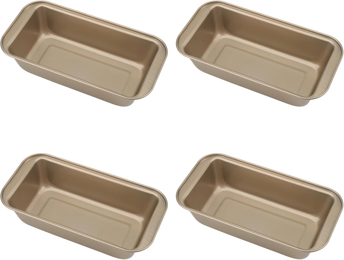 4 pieces rectangular bread baking moulds made of carbon steel, non-stick coating, bread baking mould for baking cakes - ShopVlot