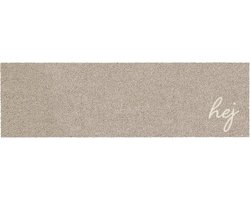 SnelShoppen - Wasbare Beige MOCAVI Hej Scandi Mat Rug 30x100cm - Nauwkeurige Schoenmat - Antislip - Geschikt voor Binnen en Buiten - Decoratieve Deurm