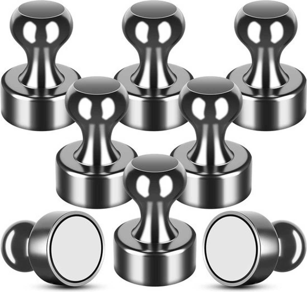 Extra sterke magneten - voor magneetbord - 8 stuks - 12 mm x 16 mm - Zwarte koelkastmagneten - voor whiteboard en foto