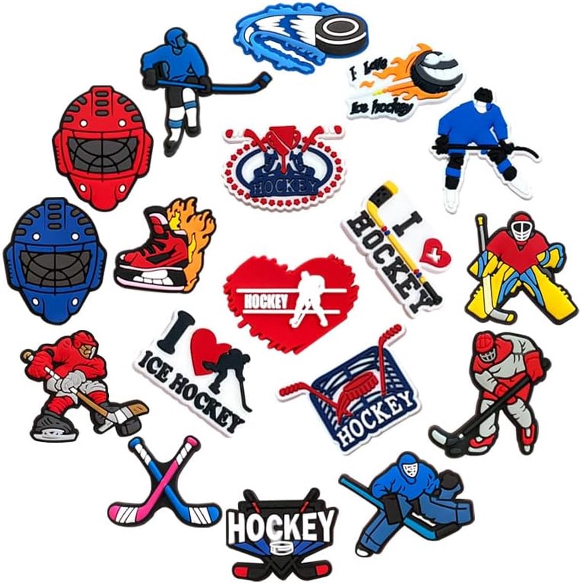 Ice Hockey Shoe Charms for Kids Women Cartoon Shoes Decoration for Shoes Bracelet Clog Sandals Birthday Gifts - ShopVlot
