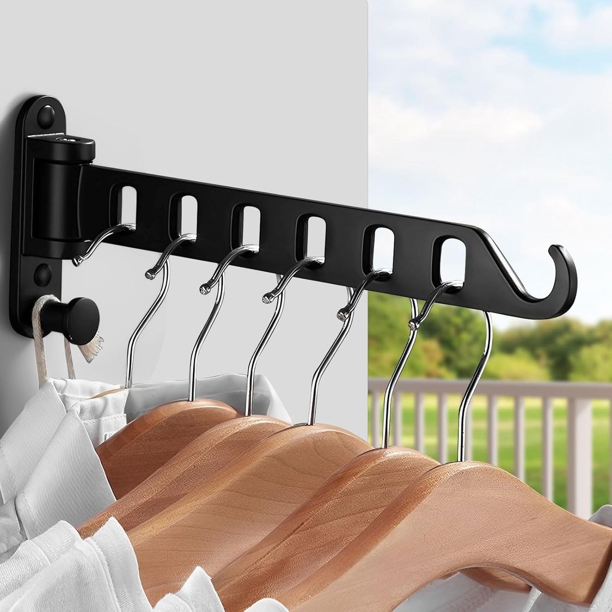 Vouwbare Kledinghaken, 180° Draaibaar, Muurbevestiging, Ruimtebesparend en Multifunctioneel voor Balkon, Badkamer en Slaapkamer
