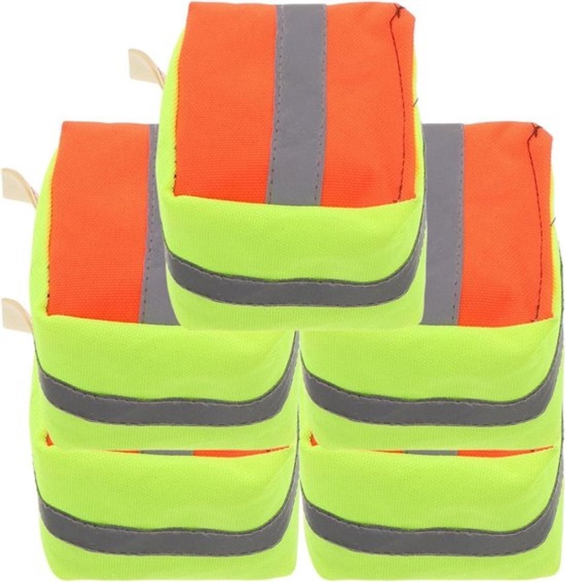 Set zandzakken - Interactief speelgoed - Voor buiten spelen - Reflecterende strips - 5 stuks - Multi