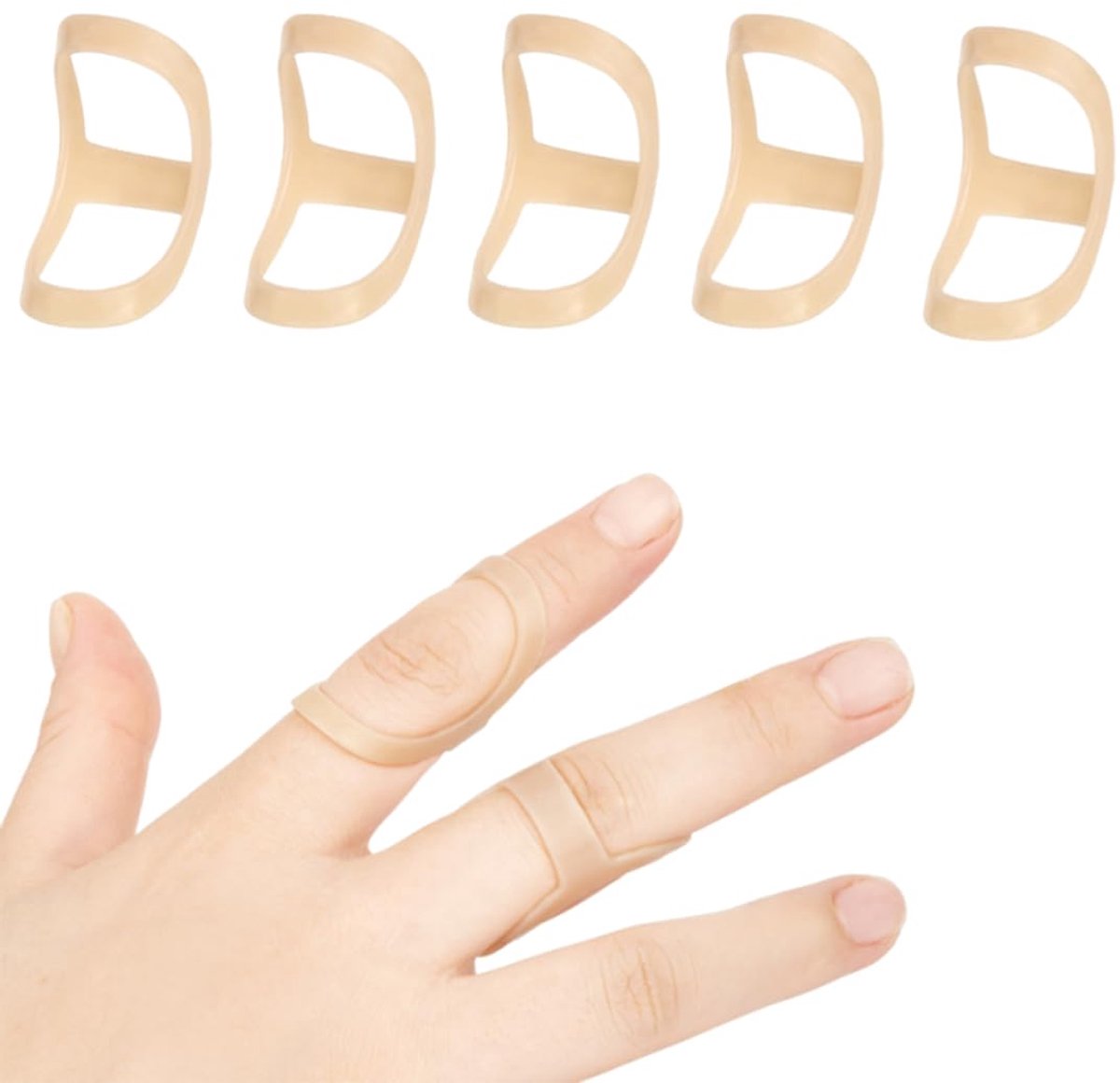 Pack of 5 Finger Protection, Finger Splint, Thumb Splint, Oval Finger Splints, Osteoarthritis Finger Orthosis - ShopVlot