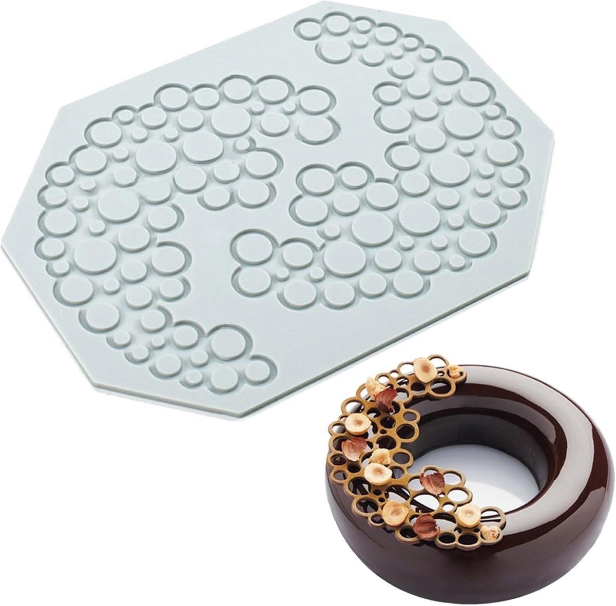 1pcs Round Hole Silicone Mould Fondant Cake Embossing Matte Silicone Tip Fondant Molds for Resin Baking Sugar Craft - ShopVlot