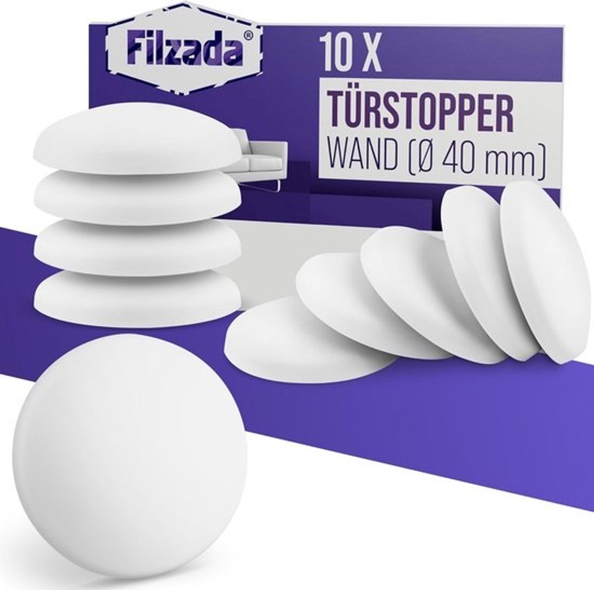 Zelfklevende deurstopper voor de wand - 40mm - Professionele buffer - Voor deuren en wanden