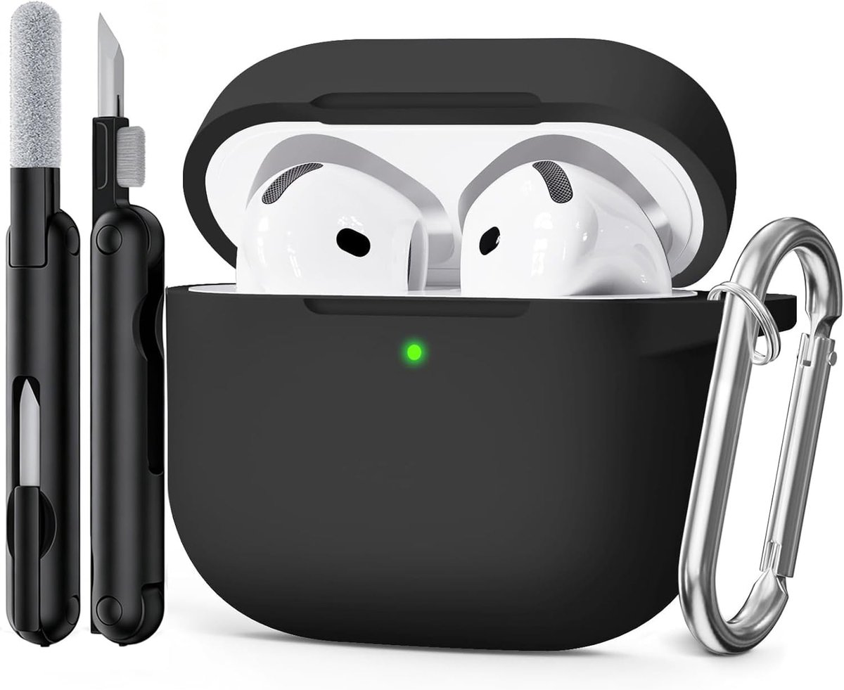 Siliconen Hoesje voor AirPods 4 (Zwart)