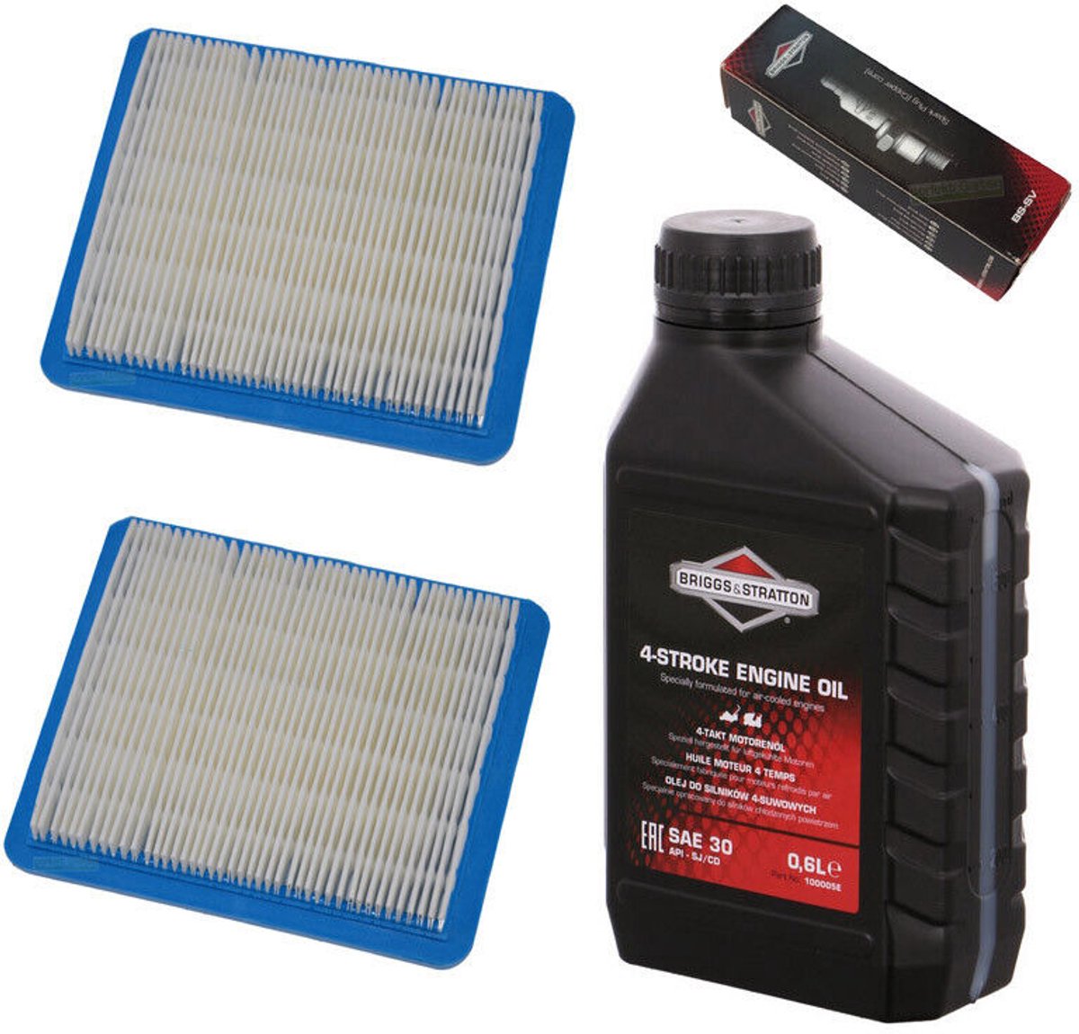 Bougie + filter + grasmaaierolie voor Briggs & Stratton B&S Quantum 625, 650, 675