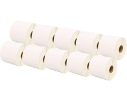 10 Rollen 72mm x 36mm Witte Direct Thermische Etiketten Compatibel met Zebra GK420d GK420t GC420d GX420d GX420t GC420t GX430t GT800 LP2844 TLP 2844 Citizen CL-S521 CL-S621 CL-S631 (1000 Stuks/Rol)