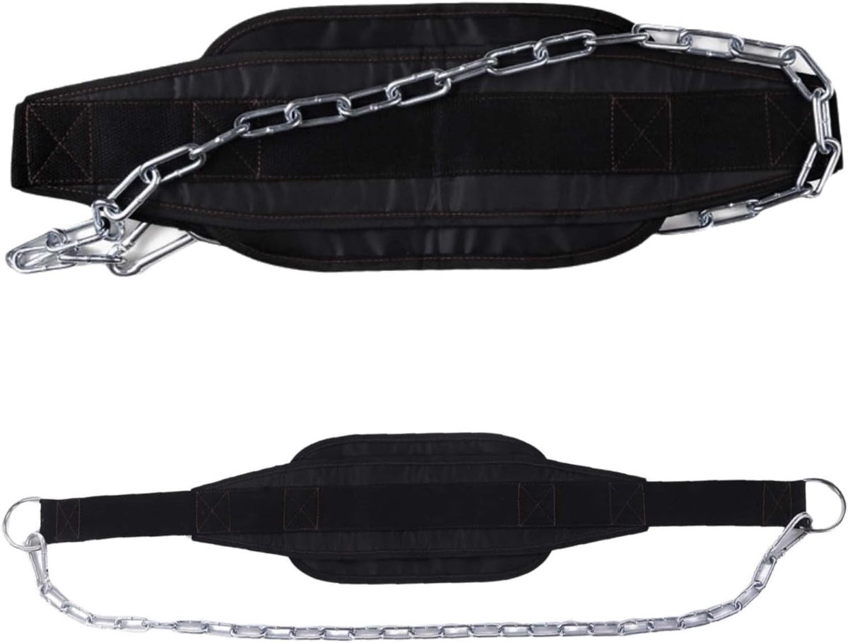 Dip Belt met Heupbescherming en Ketting voor Krachttraining, Pull-Ups en Gewichtheffen - 87 cm x 17 cm, Ideaal voor Fitness en Spieropbouw