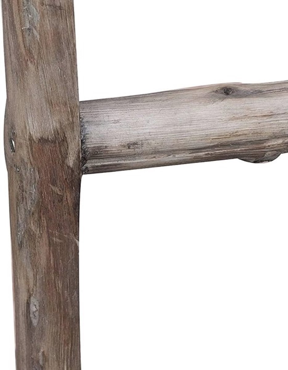 Handdoekladder - Voor de badkamer - 100 x 6 x 28 cm - Decoratieve houten ladder - In shabby chic-stijl