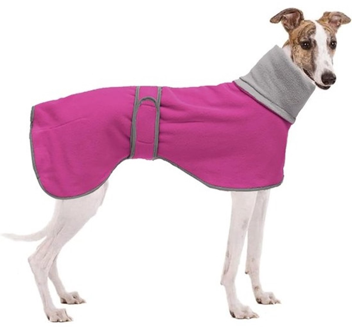 Grijze fleecesweater voor honden - winterjas voor Greyhounds en Lurchers - warm en comfortabel - maat S