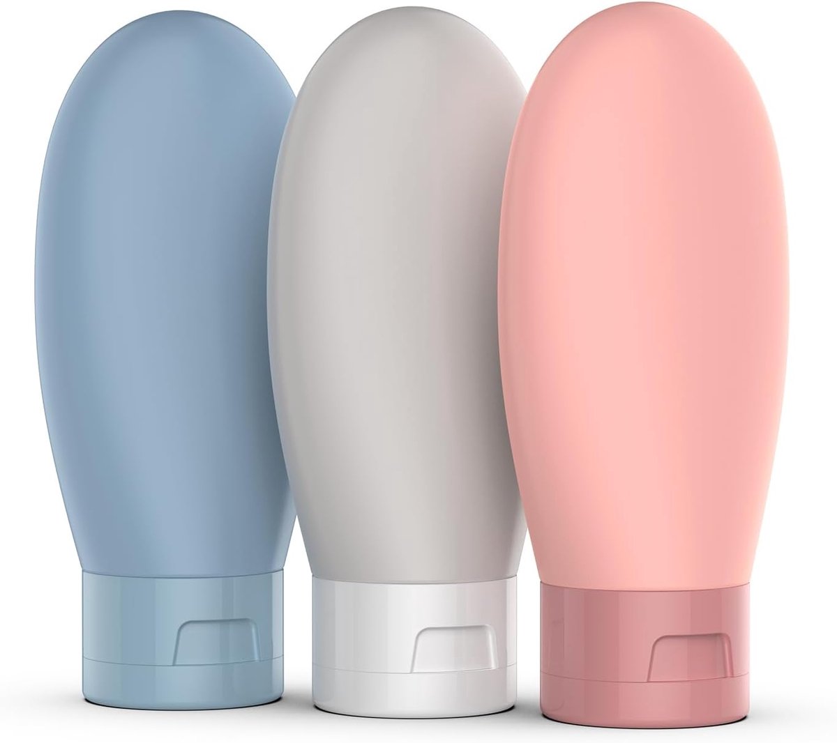 60 ml siliconen reisflessenset, 3 stuks lekvrije flessen om te vullen voor shampoo, crème, spoeling, cosmetica, knijpflessen, reisflessen, handbagage, vliegtuig