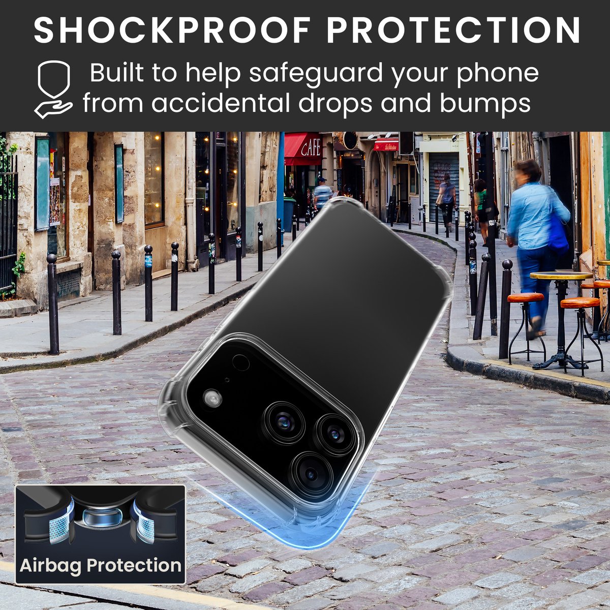 kwmobile telefoonhoesje geschikt voor Apple iPhone 18 Pro Max / iPhone 17 Pro Max hoesje - Smartphone case met 2x screenprotectors - Mobiele telefoon cover in transparant
