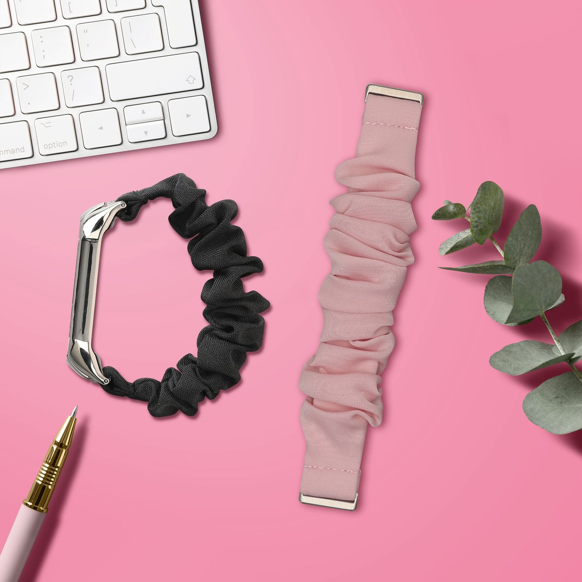 kwmobile elastisch bandje voor smartwatch - geschikt voor Huawei Band 11 / Band 11 Pro - Horlogebandje van katoen - In oudroze