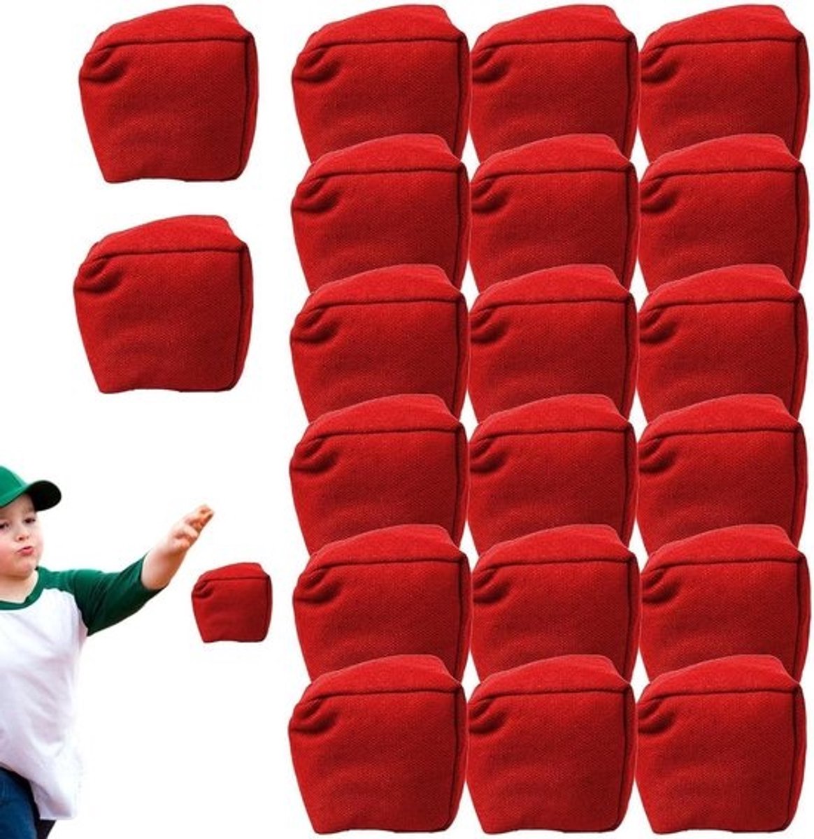 Gooispel met zitzakken - Set zandzakken - Buitenspelen - Duurzaam canvasmateriaal - 20 stuks - 7 cm - Meerdere kleuren