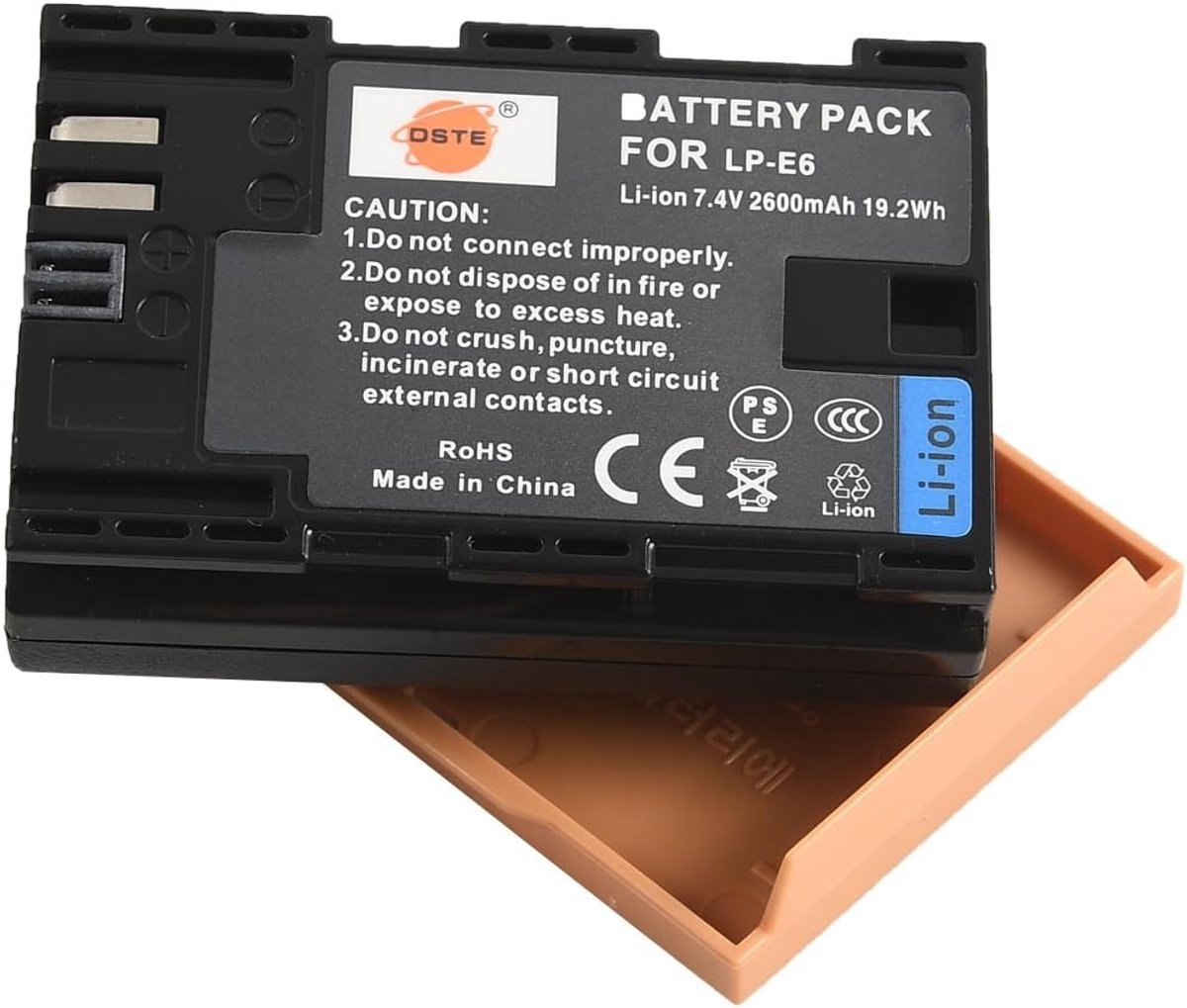 DSTE LP-E6 LPE6 Battery Compatible with Canon EOS 5D, 6D, 7D, 60D, 60D, 60Da, 70D - ShopVlot