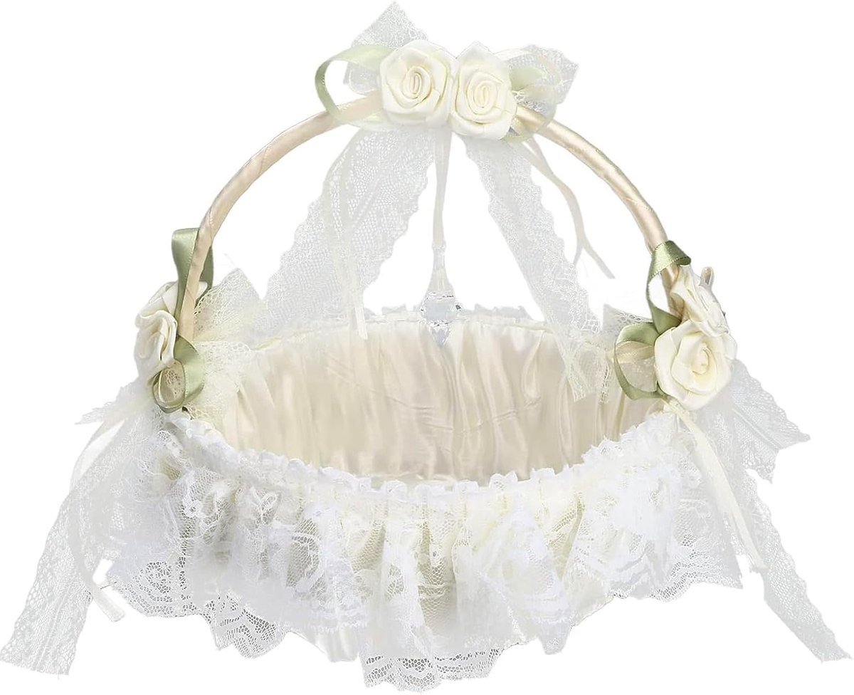 Wedding Basket, Wedding Basket, Lace Flower Girls, Flower Girls, Flower Girls, Flower Basket, Flower Girl Basket, for - ShopVlot