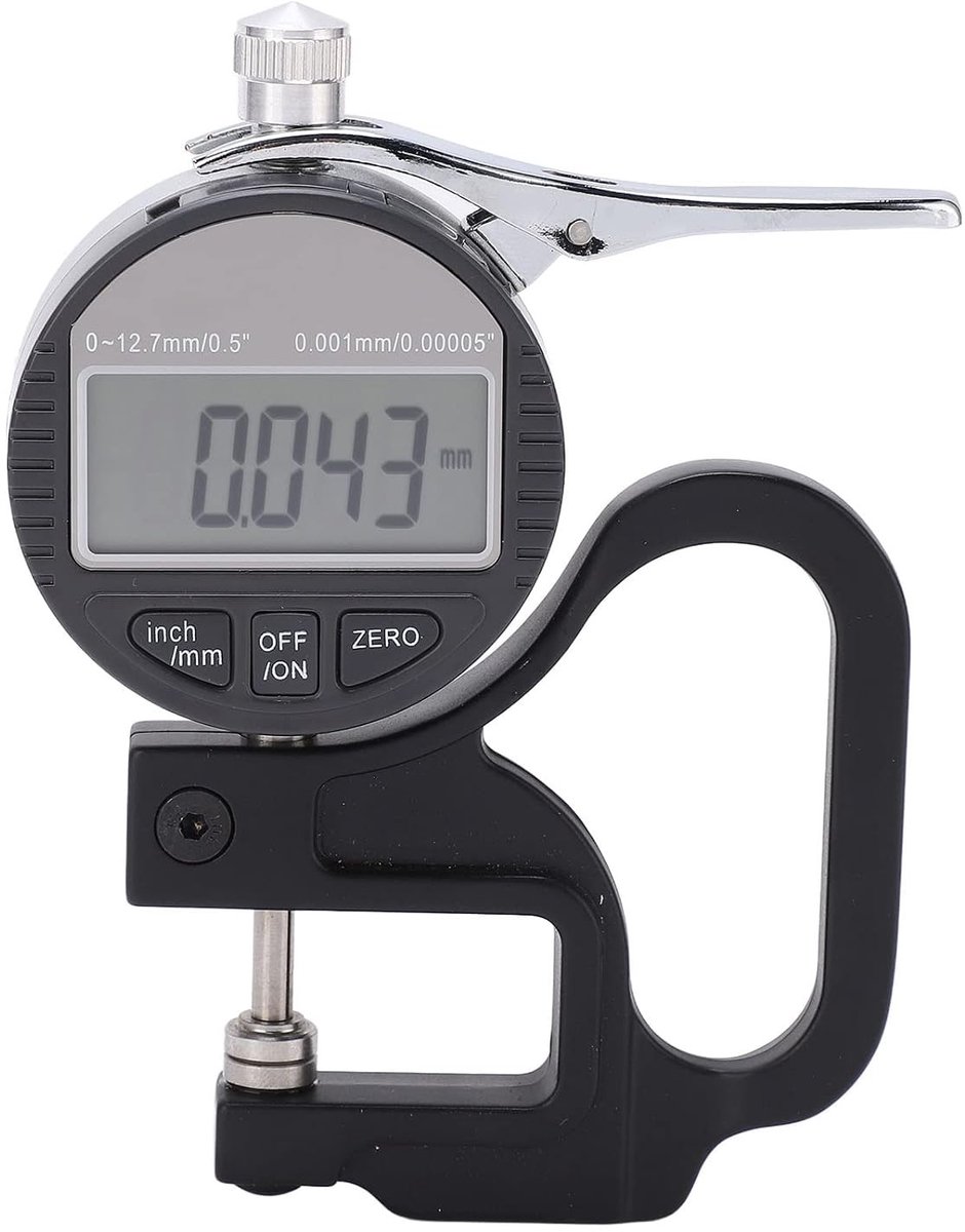 Digitale Dikte Meter met LCD Display, Nauwkeurigheid 0.001mm, Meetbereik tot 12.7mm, Precisie Micrometer voor Metingen