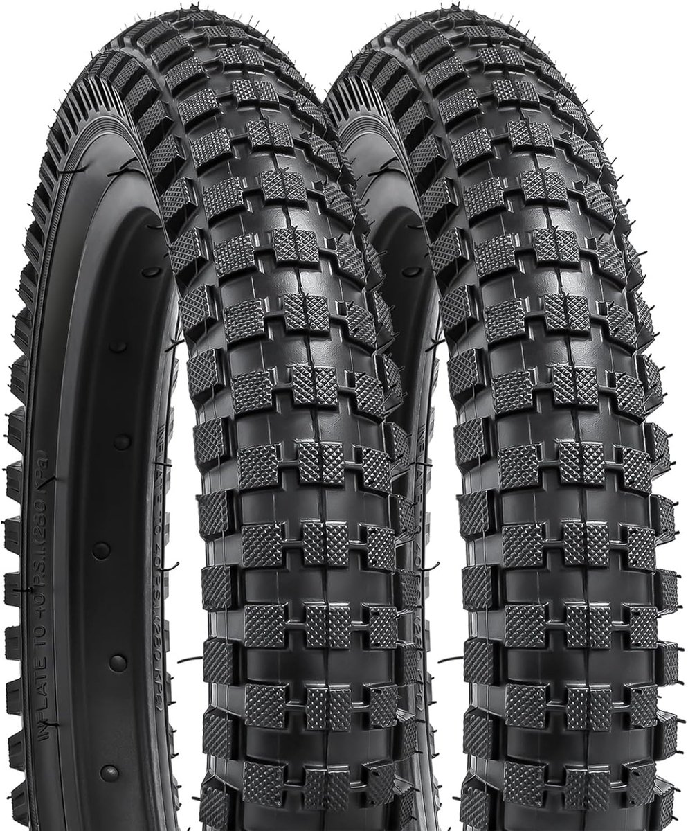 YUNSCM 2-PCS 14-inch Bicycle Tires 14x2.40/64-254 Compatible with Mountain 14x2.35 14x2.4 14x2.40Bicycle Tires (Y-1205) - ShopVlot