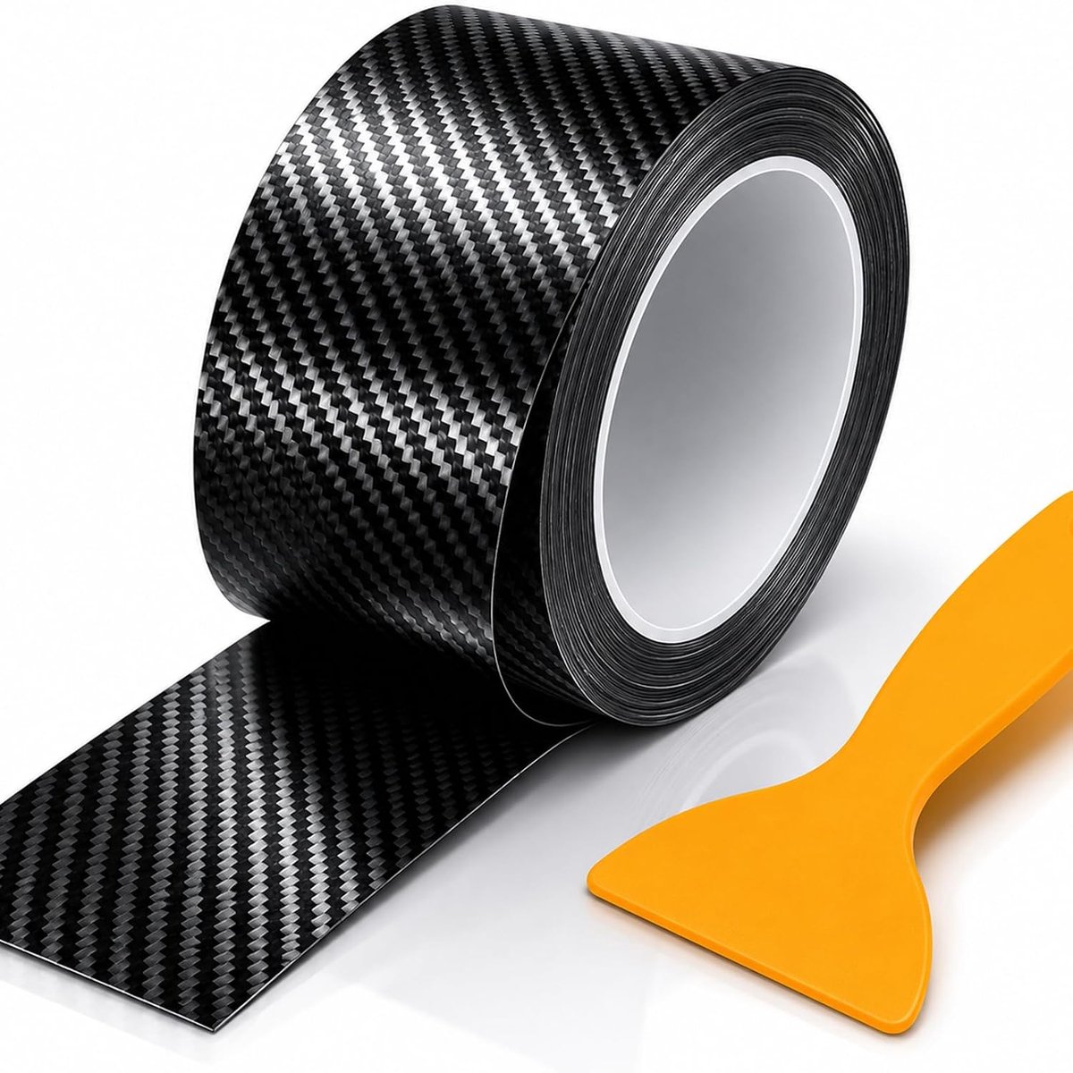 Carbonfolie voor auto, 5 cm x 10 m en bescherming voor autodeur, deurdrempelbescherming met zelfklevende strips - ShopVlot