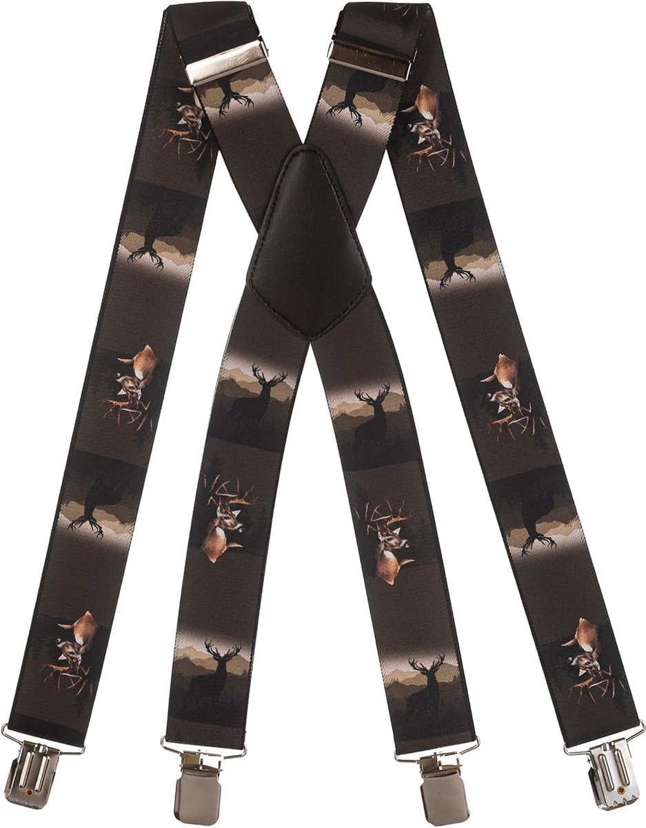 X-Shape Wide Suspenders With Patterns, 4cm - ShopVlot