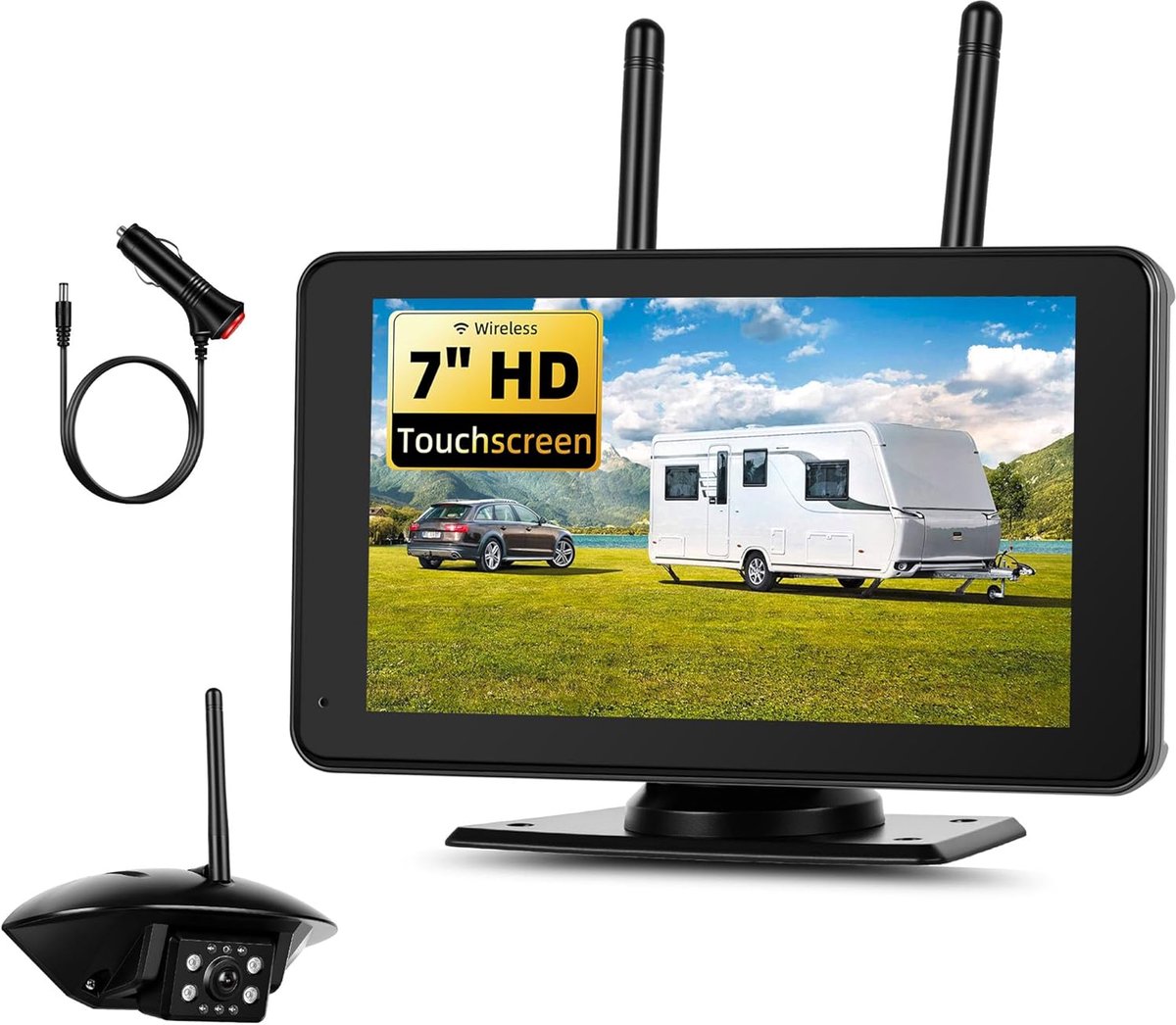 SIXWIN Wireless Rear View Camera Set, 7 Inch HD Monitor with 1 IP69 Wireless Rear View Camera with Night Vision - ShopVlot