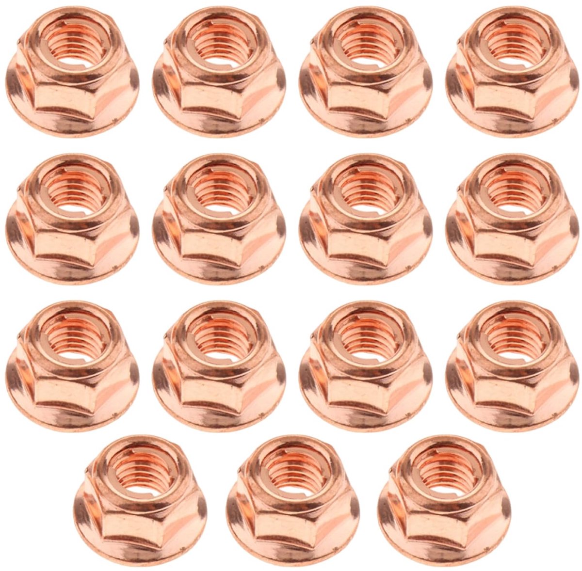 Exhaust Nuts M8 Hexagon, Exhaust Manifold Nuts, Copper Nut, Turbo, Brass Self Locking Nuts, M8 Rod Bolts, Exhaust - ShopVlot