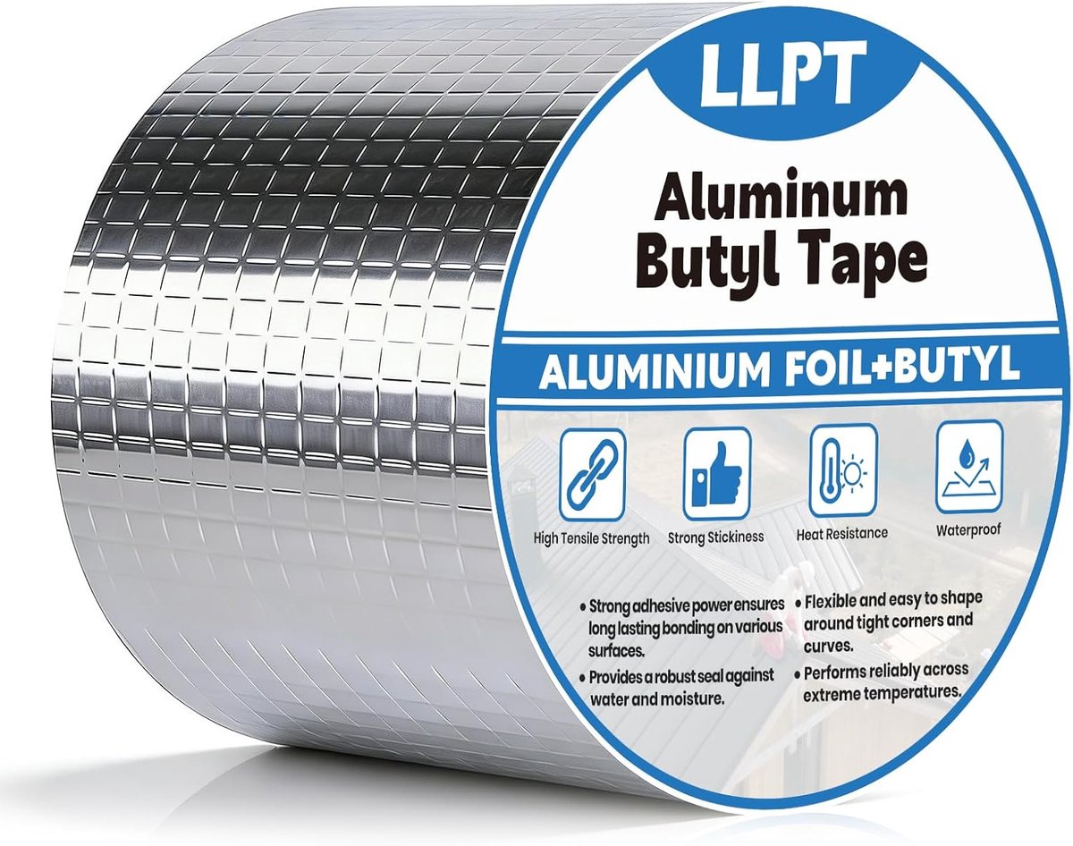 LLPT Aluminum Butyl Tape - 10cm x 5m - Waterproof Leak Sealing Tape - ShopVlot