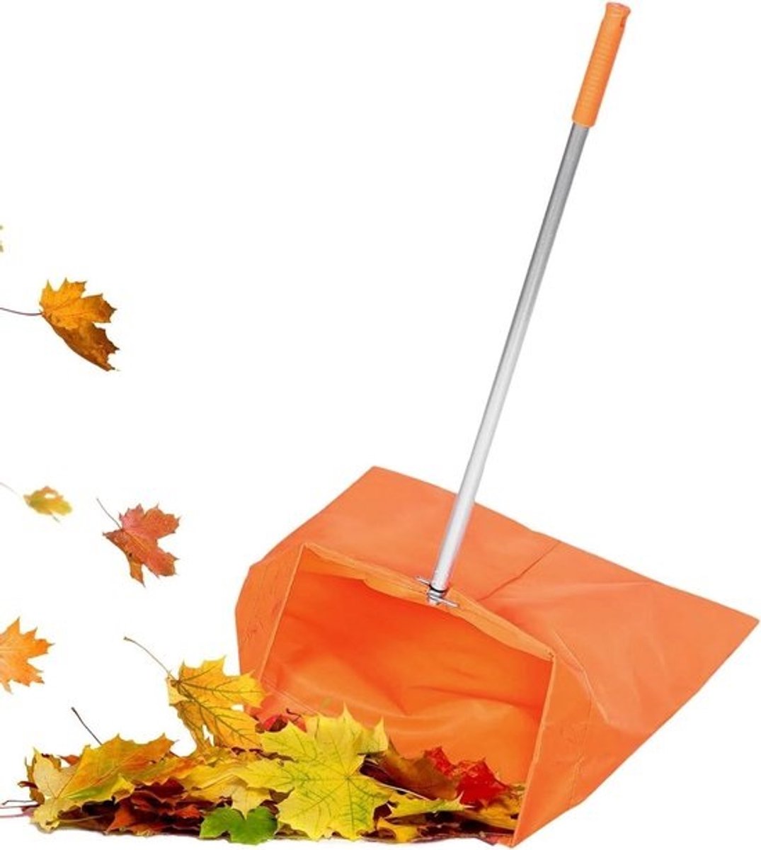 Stoffen stofpan - Bladschep voor tuinverzameling - Voor tuinonderhoud - Rechtopstaand ontwerp - 85 x 50 cm - Oranje