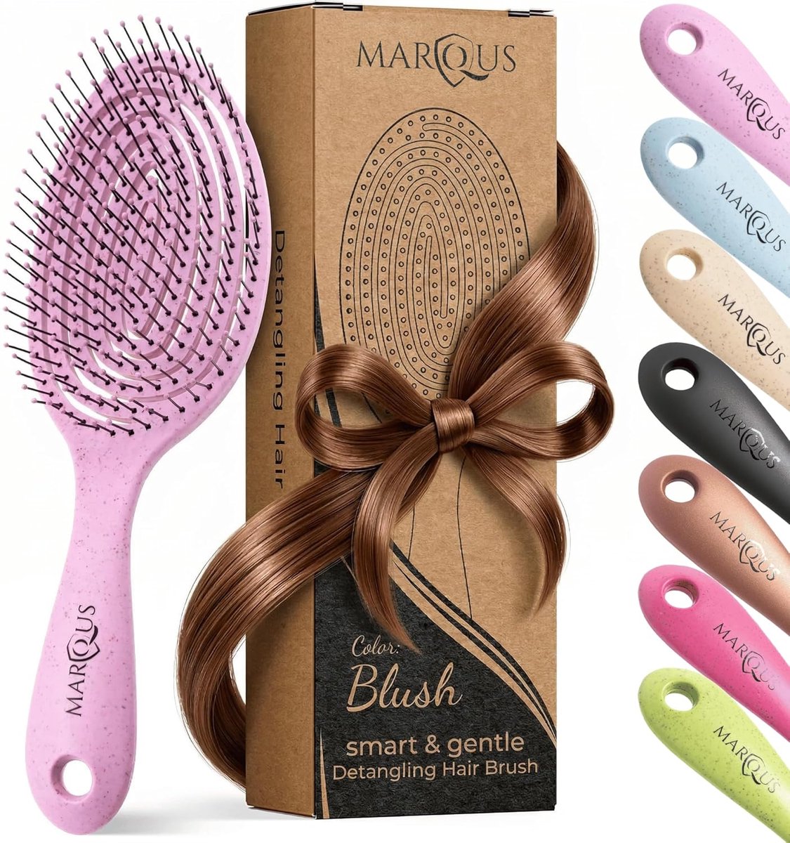 marQus Bio hairbrush without pulling with unique double coil spring and additional bristles for optimal pressure - ShopVlot