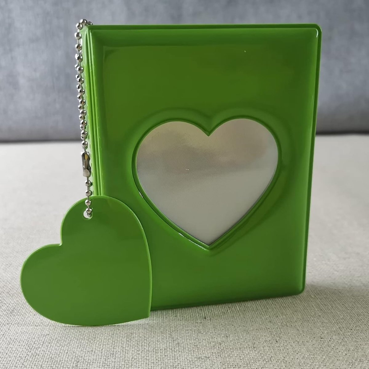 3 Inch Small Photo Card Holder Book, Green Mini Photo Album Photo Binder, Photo Card Book Love Heart Hollow Photo Card - ShopVlot