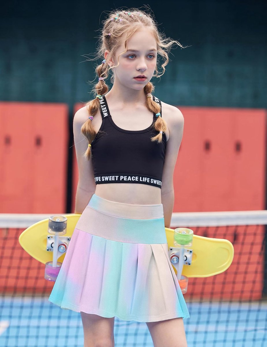 Tennisrok meisjes 6-13 jaar - hoge taille - geplooid - met zakken en binnenbroek - ShopVlot