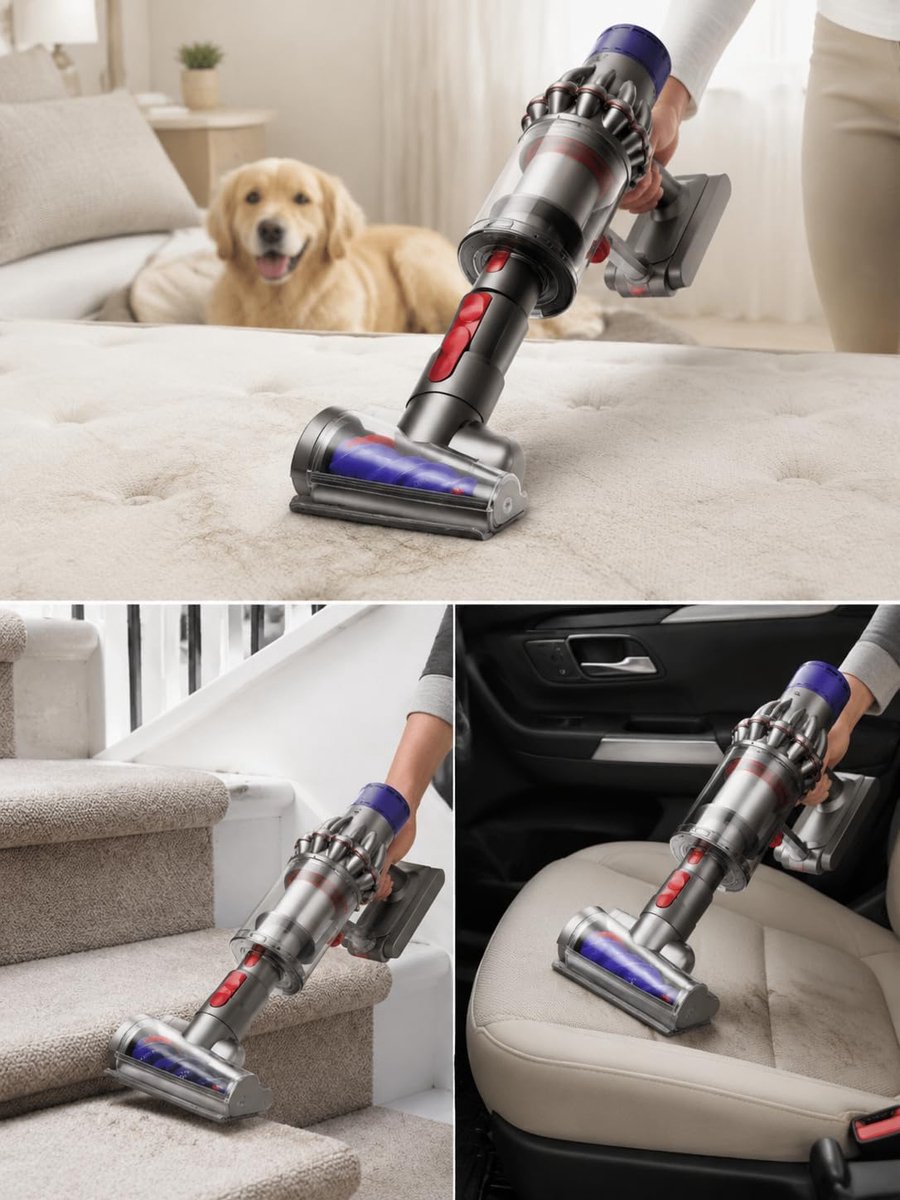 Gemotoriseerde anti-klitborstel voor Dyson V7/V8/V10/V11/V15 stofzuigers - matras- en meubelborstel, verwijdert dierenharen en mijten