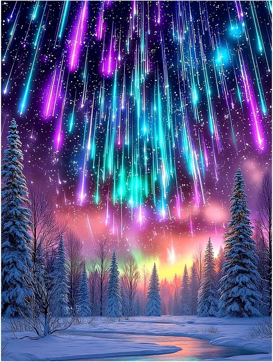 Diamond Painting volwassenen landschap Aurora 30x40 cm