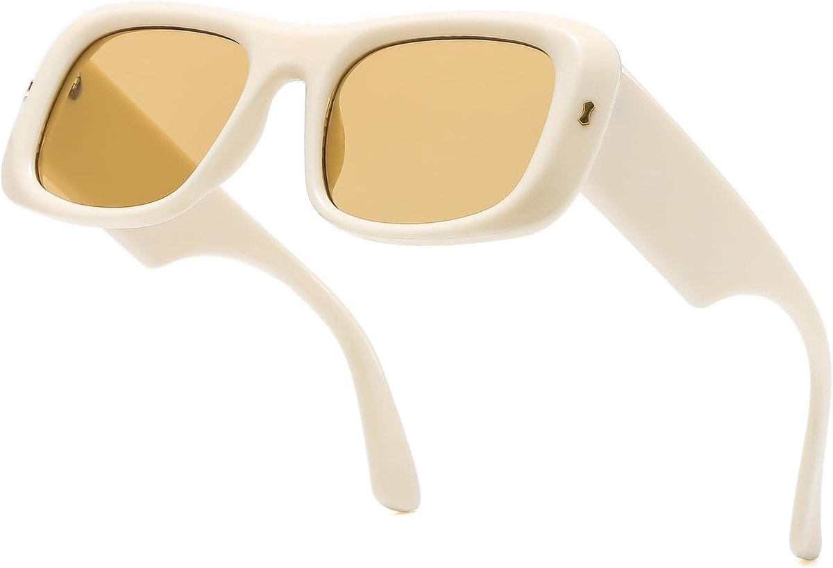 Zonnebril voor dames, retro, klassieke zonnebril, vintage mode, rechthoekig, Y2K, oversized frame, zonnebril, UV400-bescherming