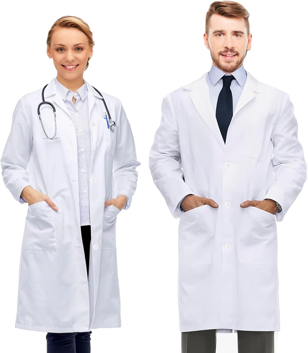 Laboratoriumjas, medische laboratoriumjas voor dames en heren, dokterskostuum, witte laboratoriumjas, wetenschappersuniform voor kinderen, magazijnjas, laboratoriumjas, werkkleding