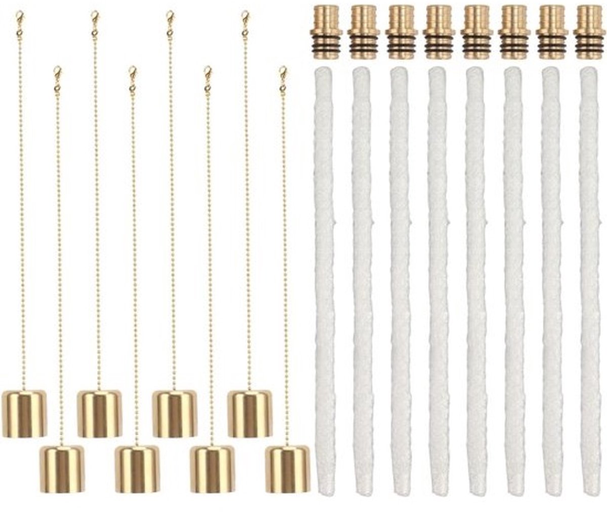 DIY wijnflesfakkelkit - Messing w voor houder en ringen - Tuinverlichting en decoratie
