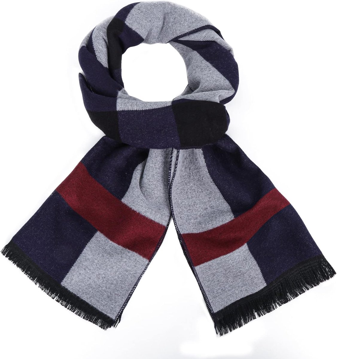 Sjaal - Winter Heren Plaid Warme en Comfortabele Klassieke Kasjmier Gebreide Sjaal, Nekwarmer