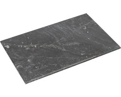 1x Zwart 30cm x 20cm Rechthoek Marmeren Snijplank - Antislip Keuken Kaas Brood Vlees Snijden Serveren Counter Top Protector - door Argon Tableware