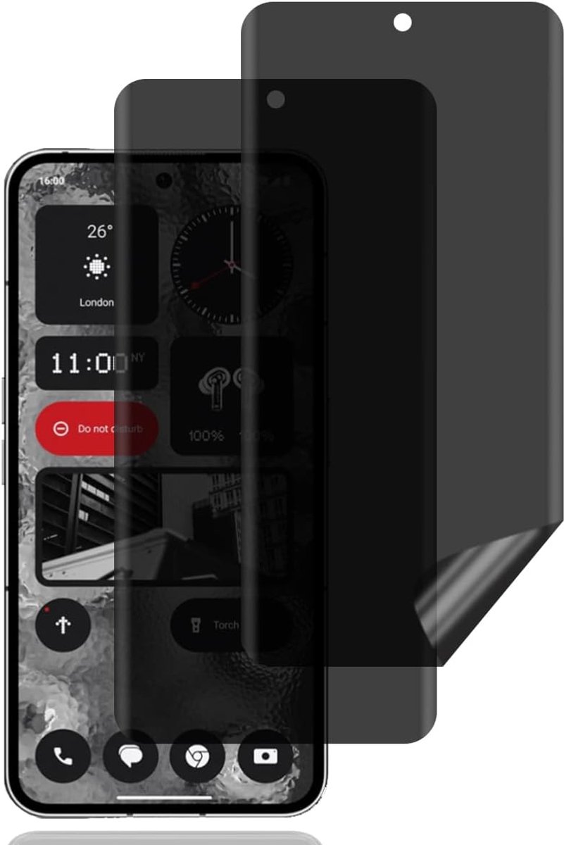 Screen Protector voor Nothing Phone 2 [2 stuks] | anti-spy schermbeschermer,krasbestendig,hoge gevoeligheid,luchtbelvrij,anti-spy TPU zachte film voor Nothing Phone 2